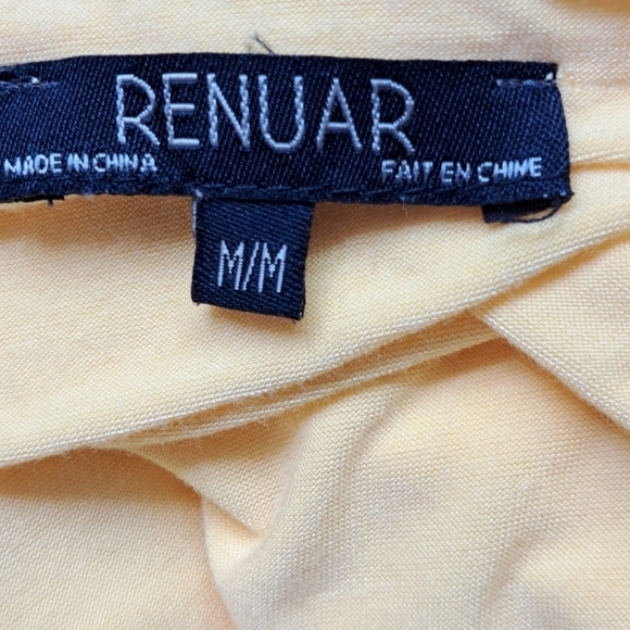 Renuar Yellow Embroidered Button Down Shirt  Size M - Picture 5 of 9